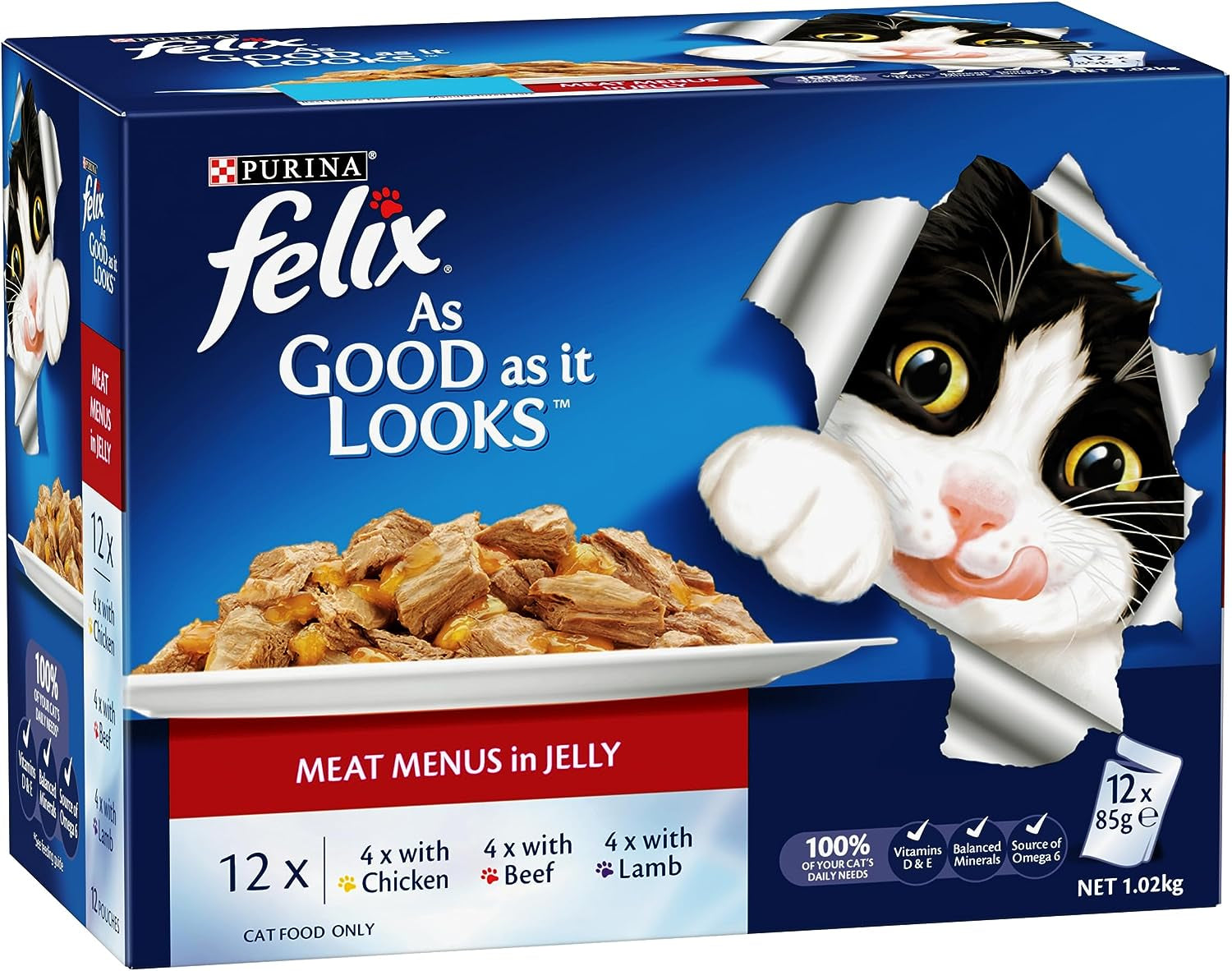as Good as It Looks Adult Wet Cat Food Meat Menus in Jelly 60X85G